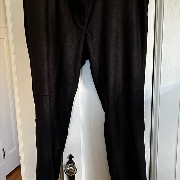 Black faux leather and jersey Olson pants - Picture 1 of 6